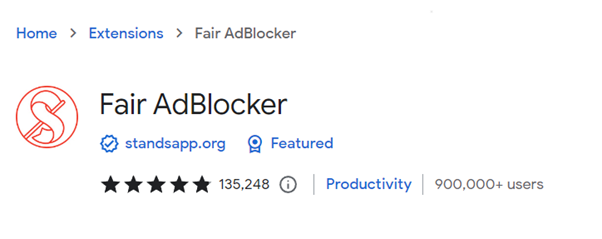 Fair AdBlocker Chrome extension