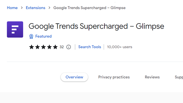 Google Trends Chrome extension 