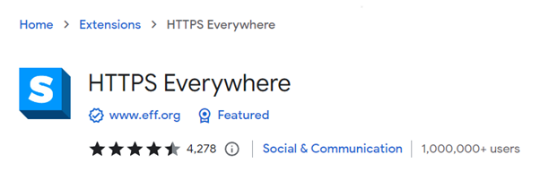 HTTPS everywhere Google Chrome extension