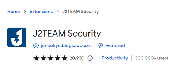 J2TEAM Security Chrome extension