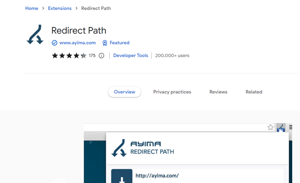 Redirect Path Chrome extension