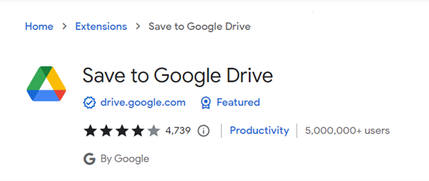Save to Google Drive Chrome extension 