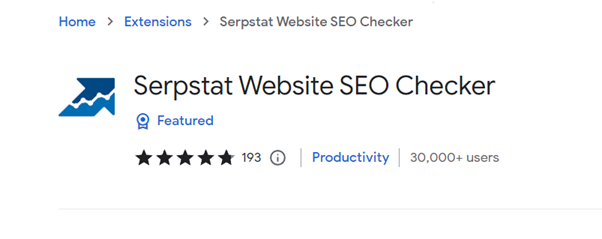 Serpstat Website SEO Checker Chrome extension