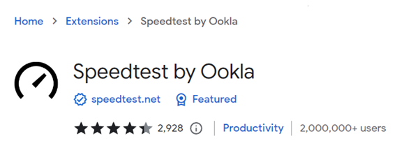 Speedtest chrome extension 