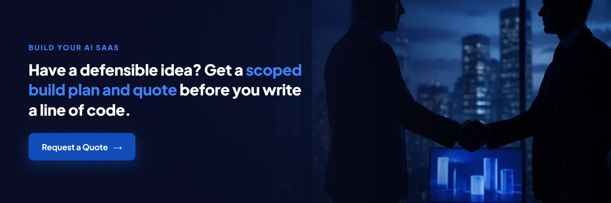 Request a quote banner: get a scoped build plan for your AI SaaS idea