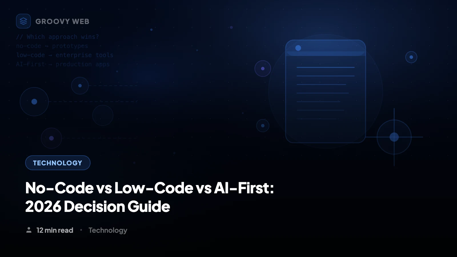 No-Code vs Low-Code vs AI-First Development: The 2026 Decision Guide