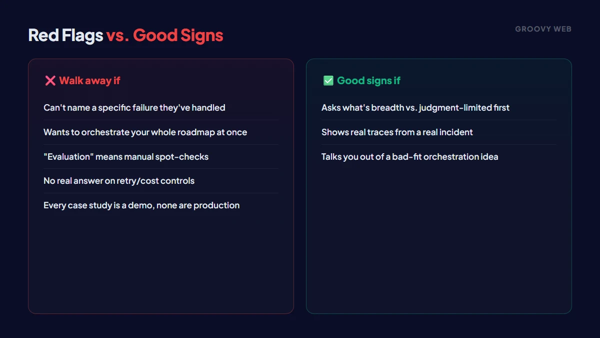 Red flags when evaluating an AI orchestration vendor