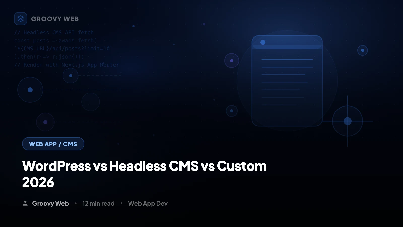 WordPress vs Headless CMS vs Custom Build in 2026: The Complete Decision Guide