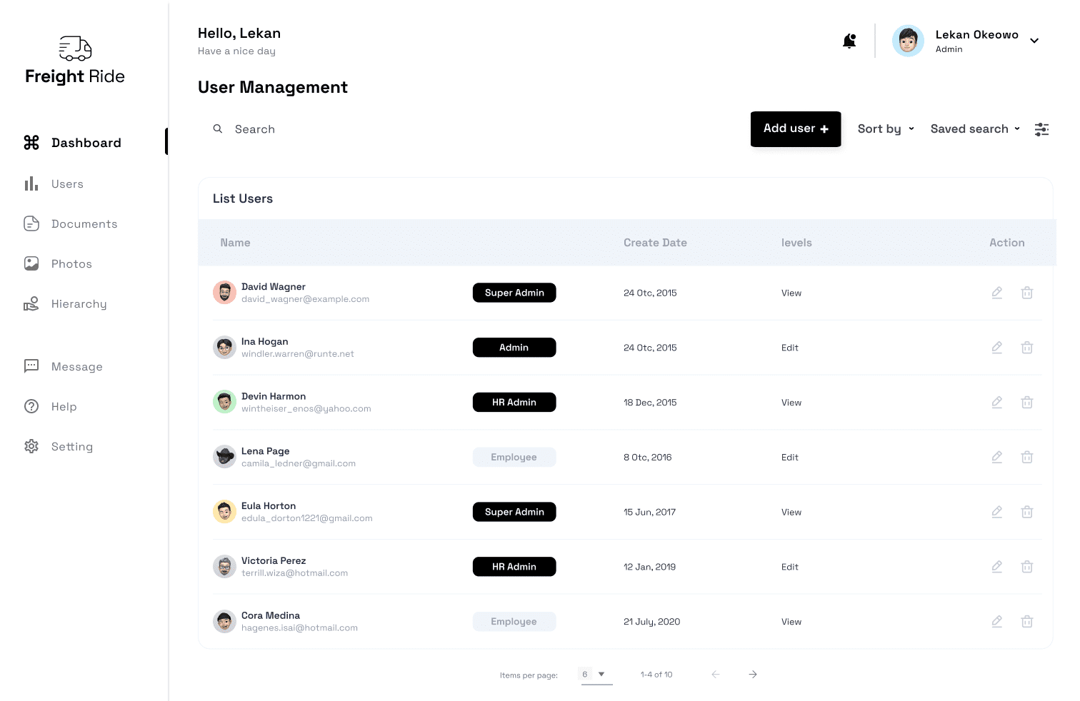 Admin preview
